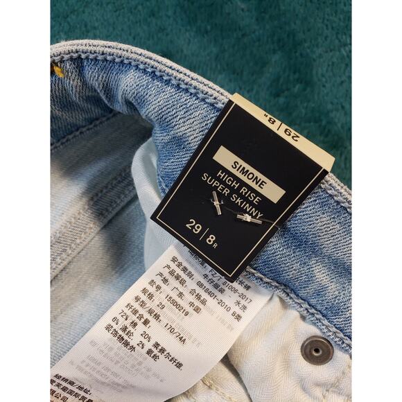 Abercrombie & Fitch Jeans Sz 8 Womens Blue Stretch Fray Hem Simone Skinny NWT - Picture 5 of 15